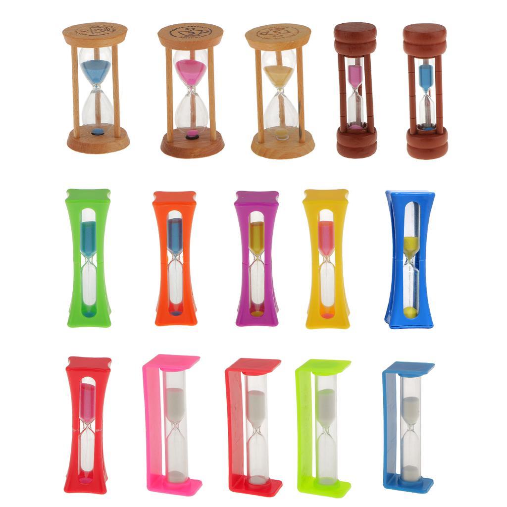 Maroon Wood Sandglass Timer Teeth Brushing Special Needs Therapy Math Exercising Hourglass 1,2,3,5 Minutes