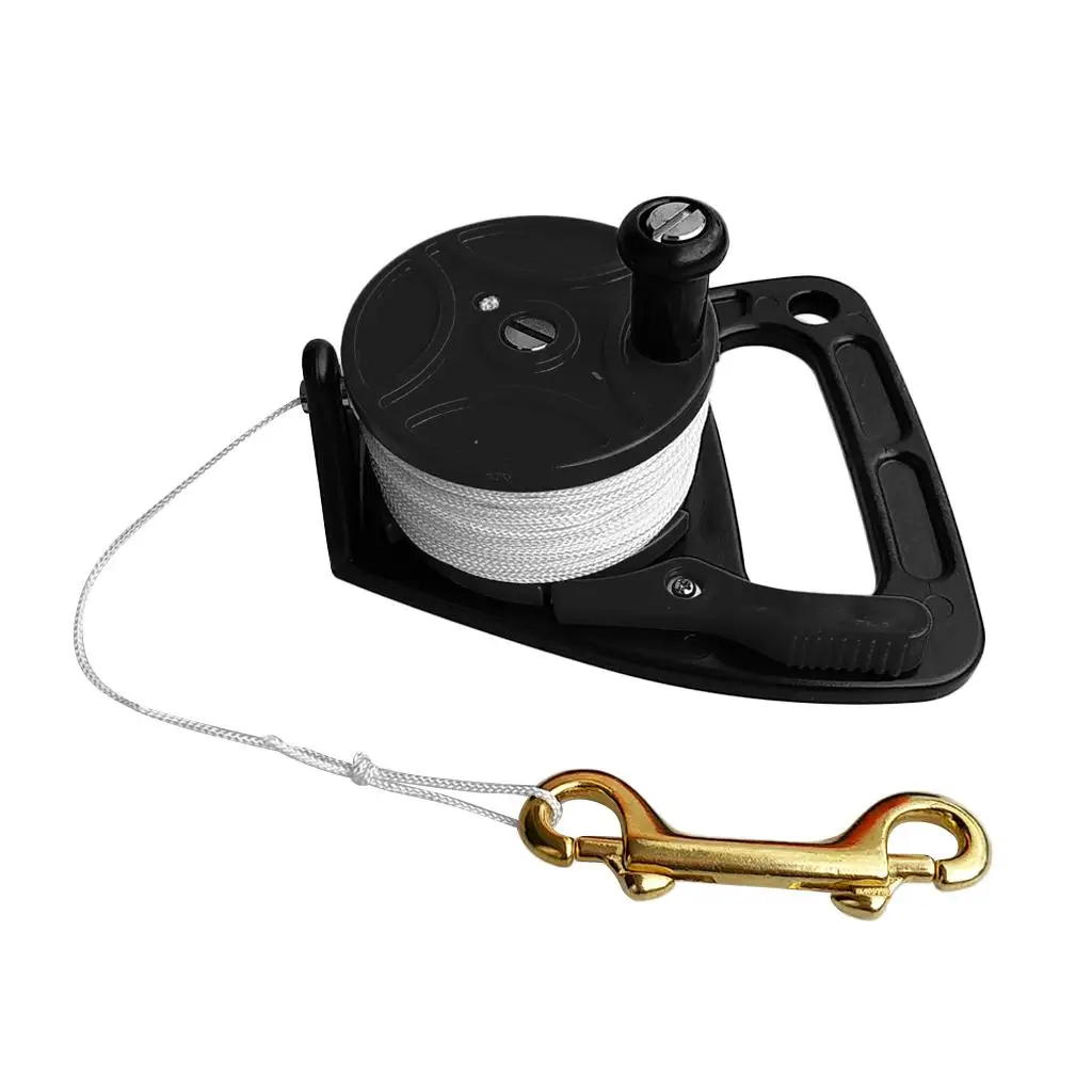 Scuba Diving Dive Reel & , 150ft Line, Attached with Brass Double Ended   Heavy Duty &  2 Colors Optional