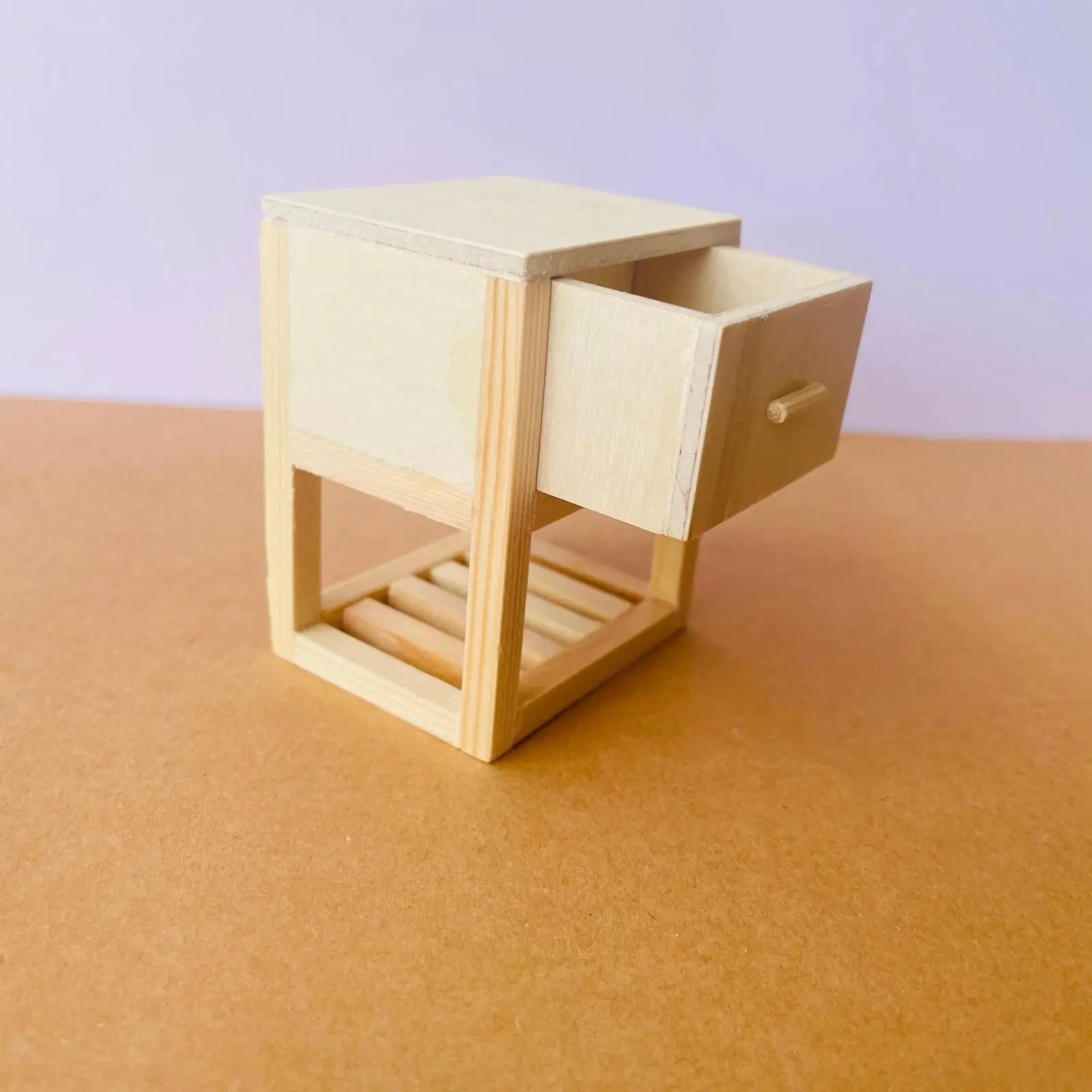 Mini Dollhouse Night Stands DIY Fitments with Drawer Photography Props Bedside Tables Toy for Furnishings Gift Micro Landscape