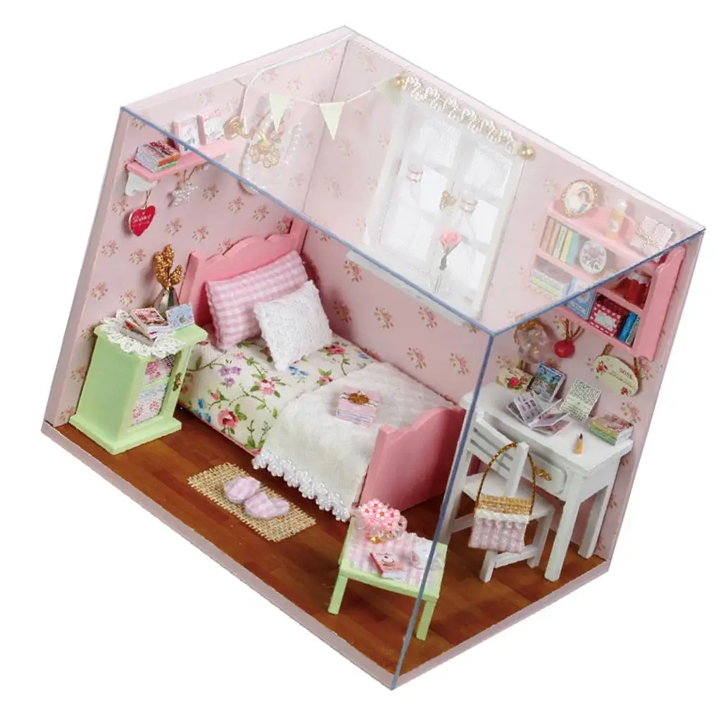 New DIY Miniature Dollhouse Toy Furniture  Kits w/   kids children toy  Gift Desktop Decor -  Angel