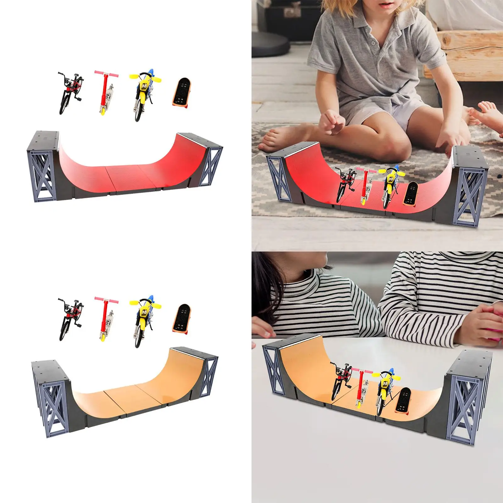 5x Finger Skateboard Toys Training Skate Ramp including Finger Bike Finger Skateboard Ramps Toys for Kids Girls Adults Boys