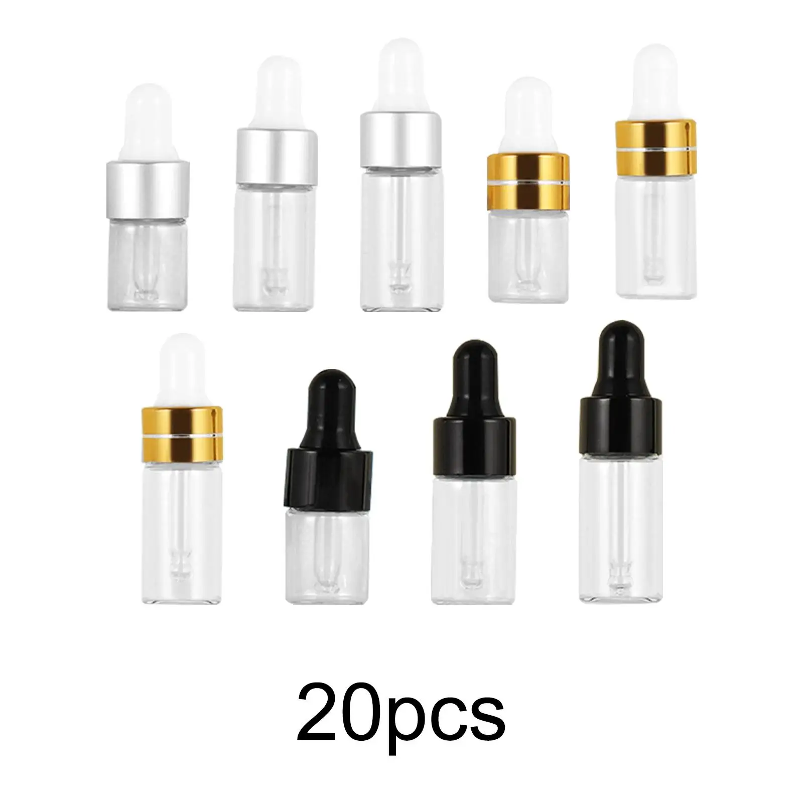 20 Pieces glass Dropper Bottles with Eye Droppers Vials Tincture Bottles for Liquids Essential Oil Body Oils Perfume Oils