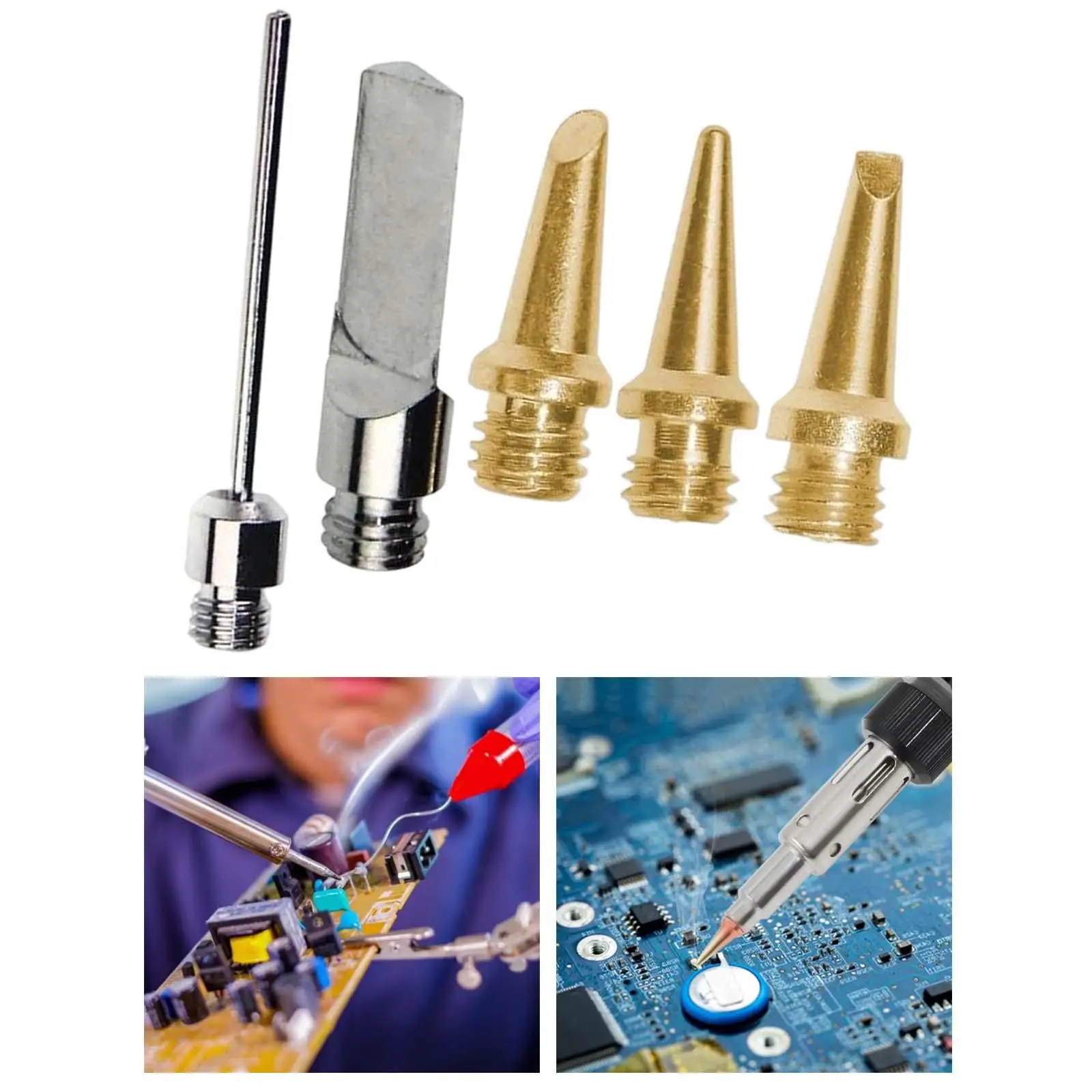 5 Pieces Metal Soldering Iron Tips Kit Soldering Station Torch Pen Tool