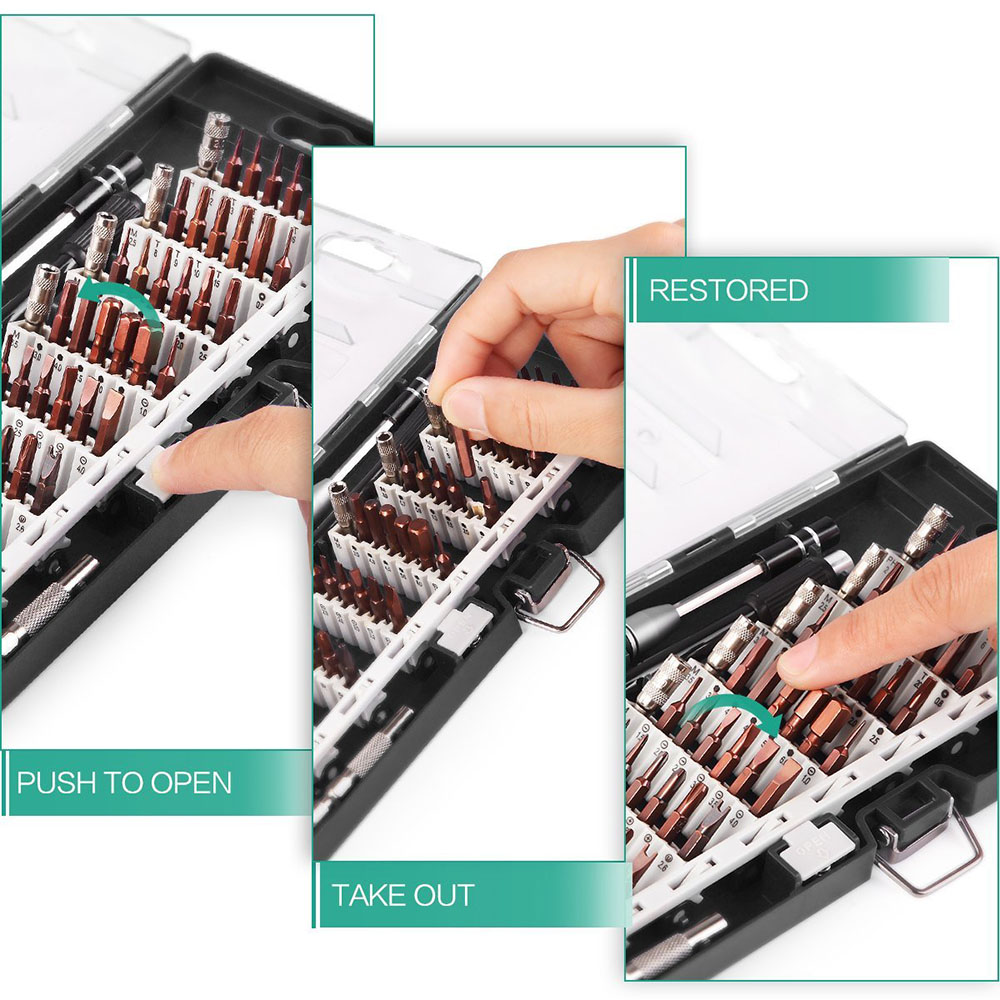 Magnetisches Treiber-Set, professionelles Elektronik-Reparatur-Werkzeug-Set, S2-Stahl, 60-in-1-Präzisions-Schraubendreher-Set für iPhone und Tablet – Detail 7
