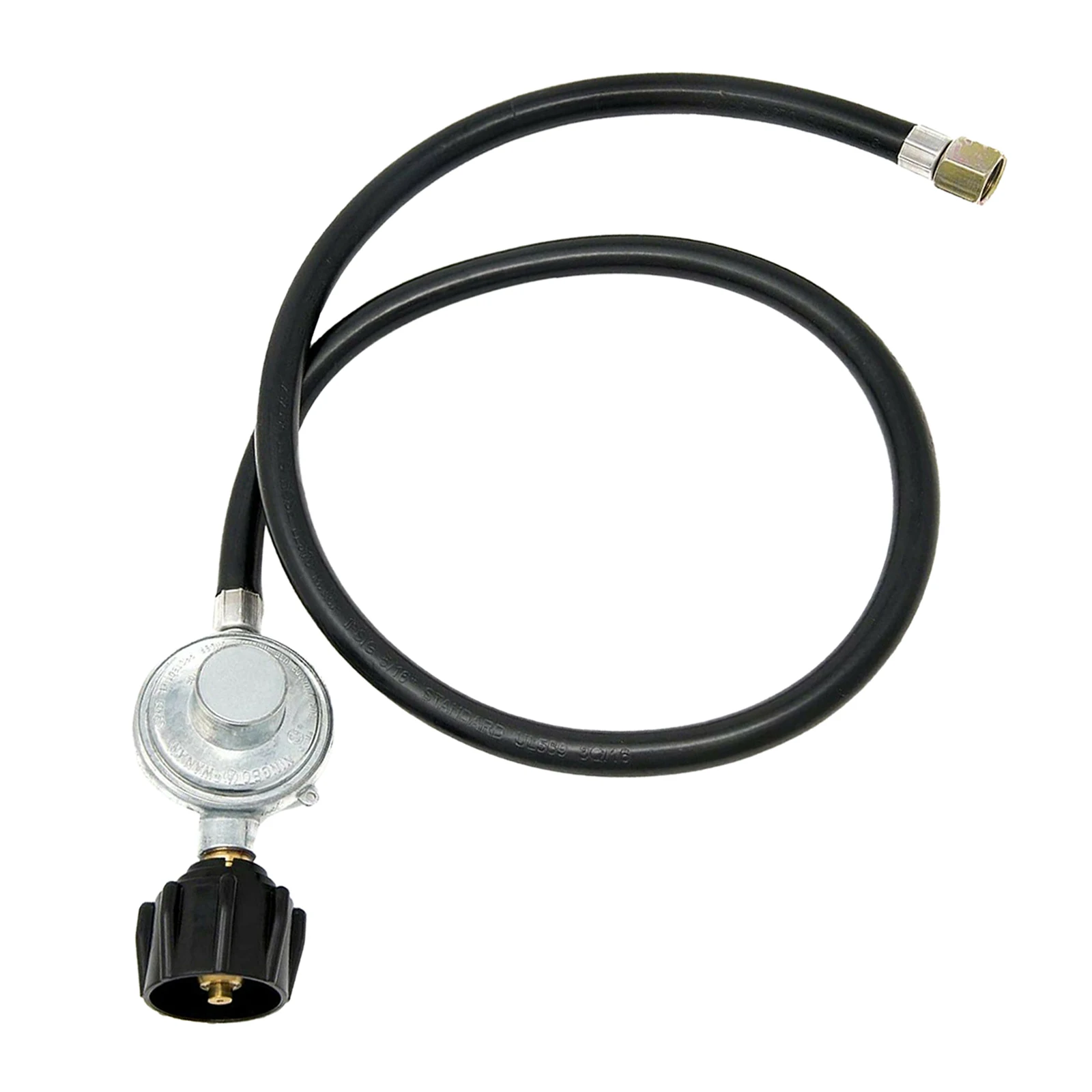 Low Pressure  Regulator with Hose for Gas Smoker,  Fire , Heater, 3/8inch Female  Nut