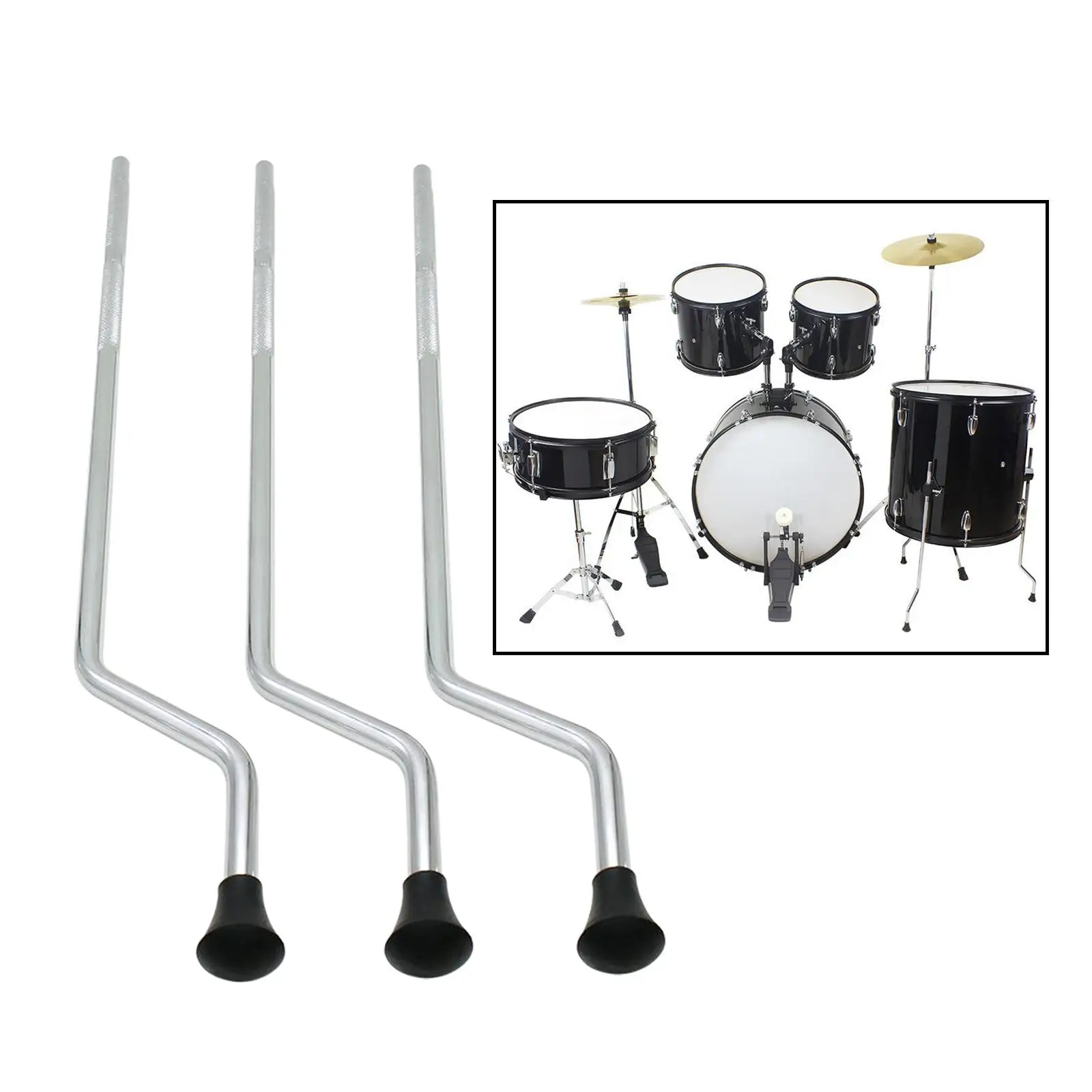  Tom Drum Legs Support Percussion Parts Accessory, Surface Double Plating, Environmental-friendly and Anti-rust