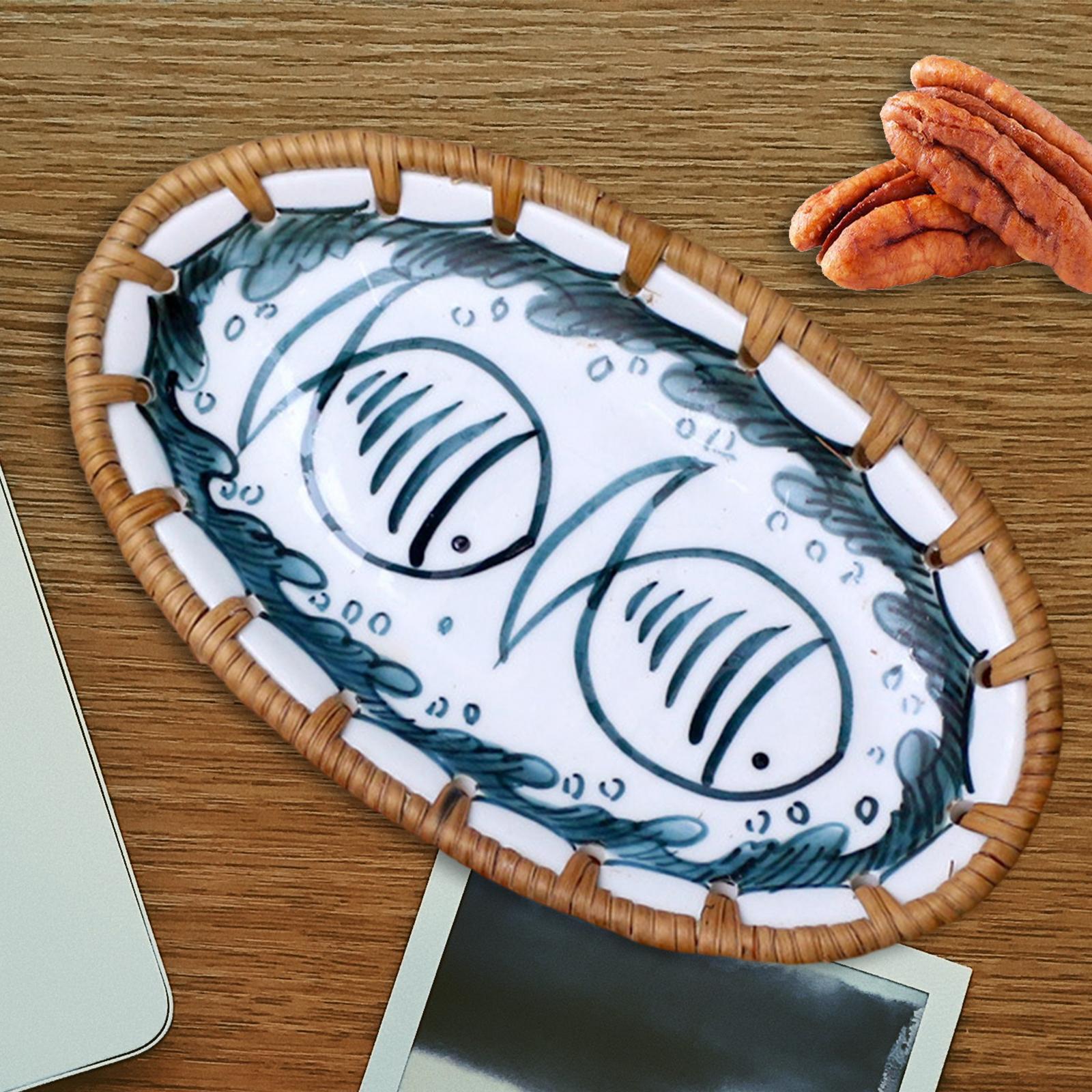 Ceramic Dish Plate Dinner Plates Serving Plate Display Tray Tableware Dinner Dish Tray for Cake Appetizer Salad Sushi Fruit