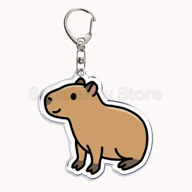 Fun Cartoon Capybara Acrylic Keychain Dont Worry Be Happy