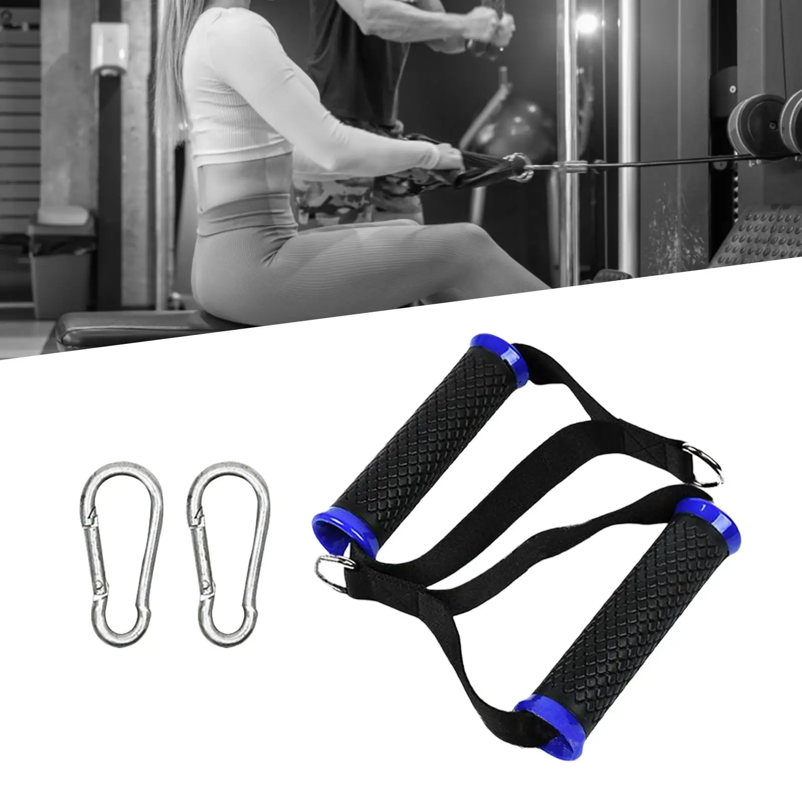 2 Pieces Universal Cable Machine Attachment Handles Nylon Equipment LAT Row Bar for workout Workout Strength Training Pilates