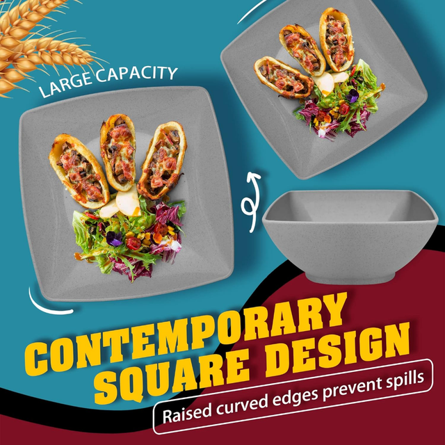 Camping Plates And Bowls Set Teivio 24-Piece Kitchen Reusable