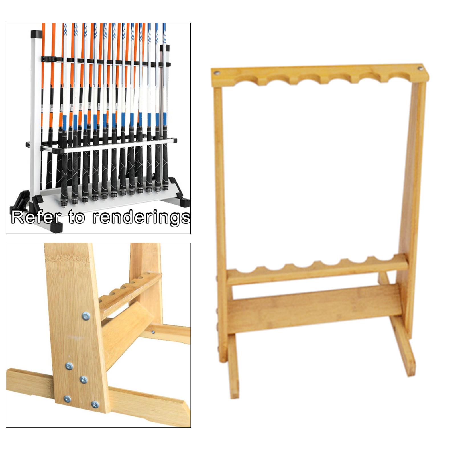 Bamboo Fishing Rod Rack Portable Fishing Pole Holder Organizer for Boat Home