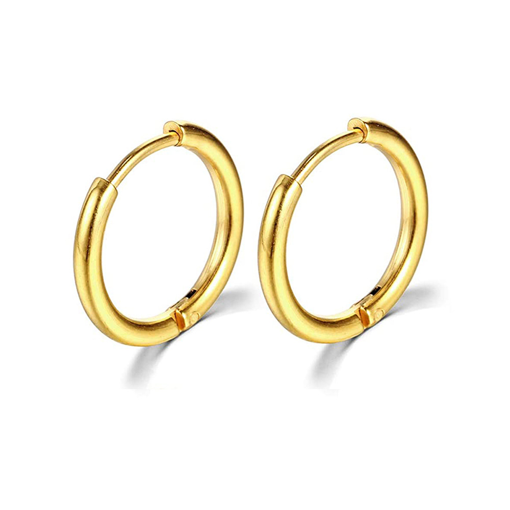 2 Teil/satz Einfache Edelstahl Hoop Ohrringe Für Frauen Männer Mode Nicht Verblassen Runde Kreis Ohrringe Schmuck pendientes para mujer – Detail 5