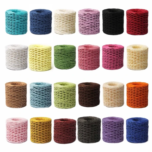 Cotton Raffia Yarn Crochet Summer Sun Hat Yarn Beach-Bag Yarn Raffia Straw  Yarn DIY Knitting Material for Women Girls - AliExpress