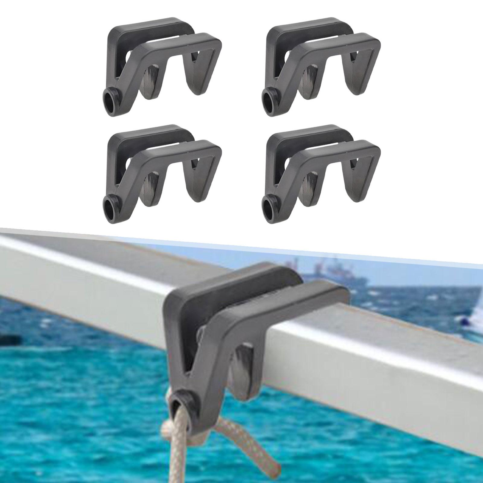 4PCS Boat Fender Clips for Pontoon Docking Rail Clip Durable Pontoon Boat Square Rail Fender Cleats 