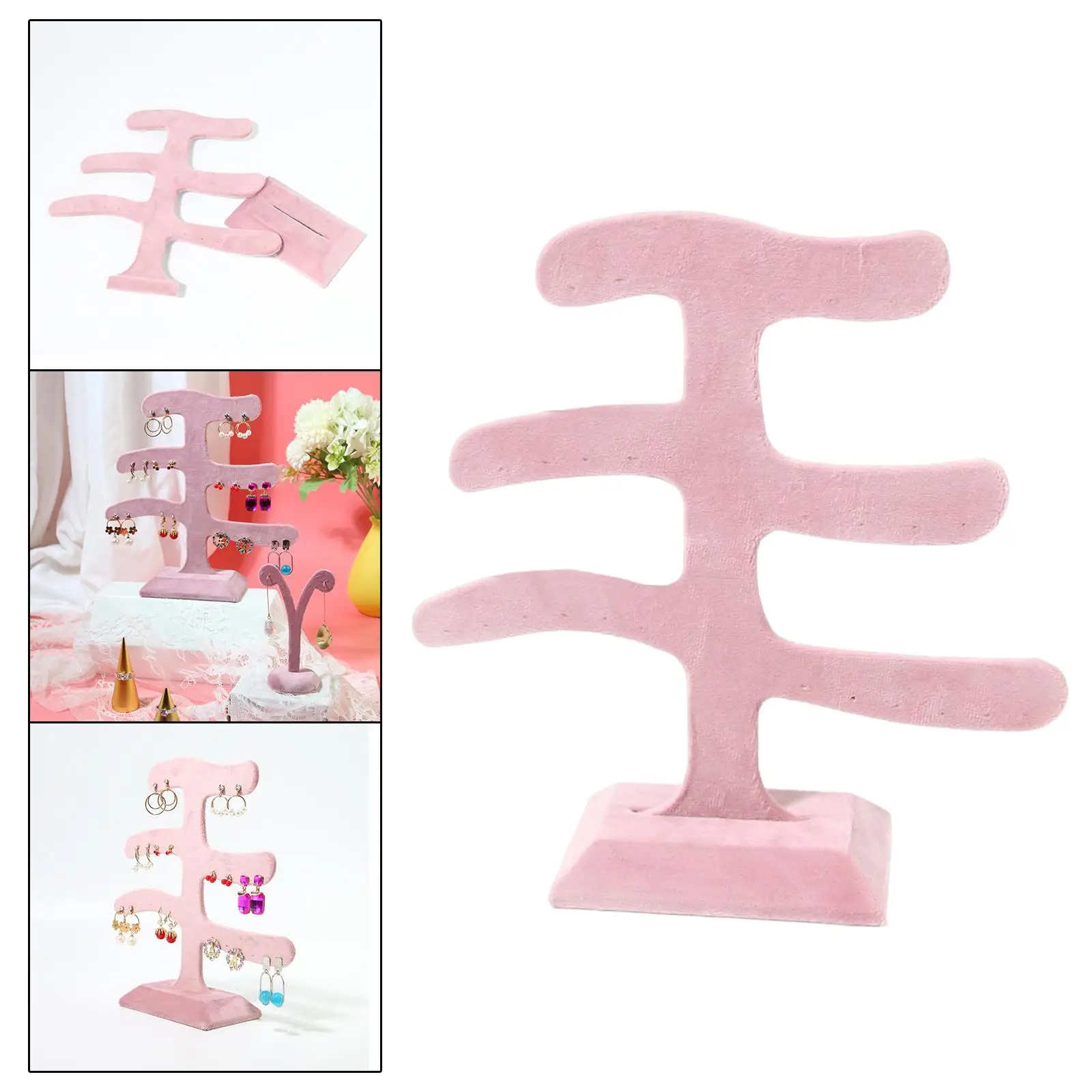 Earrings Holder Stand Jewelry Display Flannel Hanging Rack Organizer Tree for Photography Props Tabletop Showcase Showroom Shops