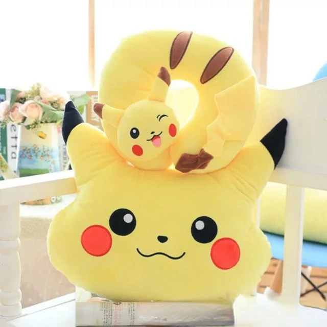 Coussin de voyage Pokémon  Oreiller Ergonomique Pikachu pour Voiture