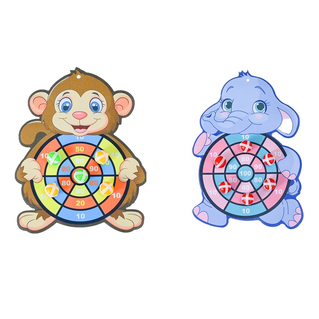 2PCS Safety Target Sticky Ball Dart Board with Hook Creative Family Class Sports Halloween Christmas Game Gifts