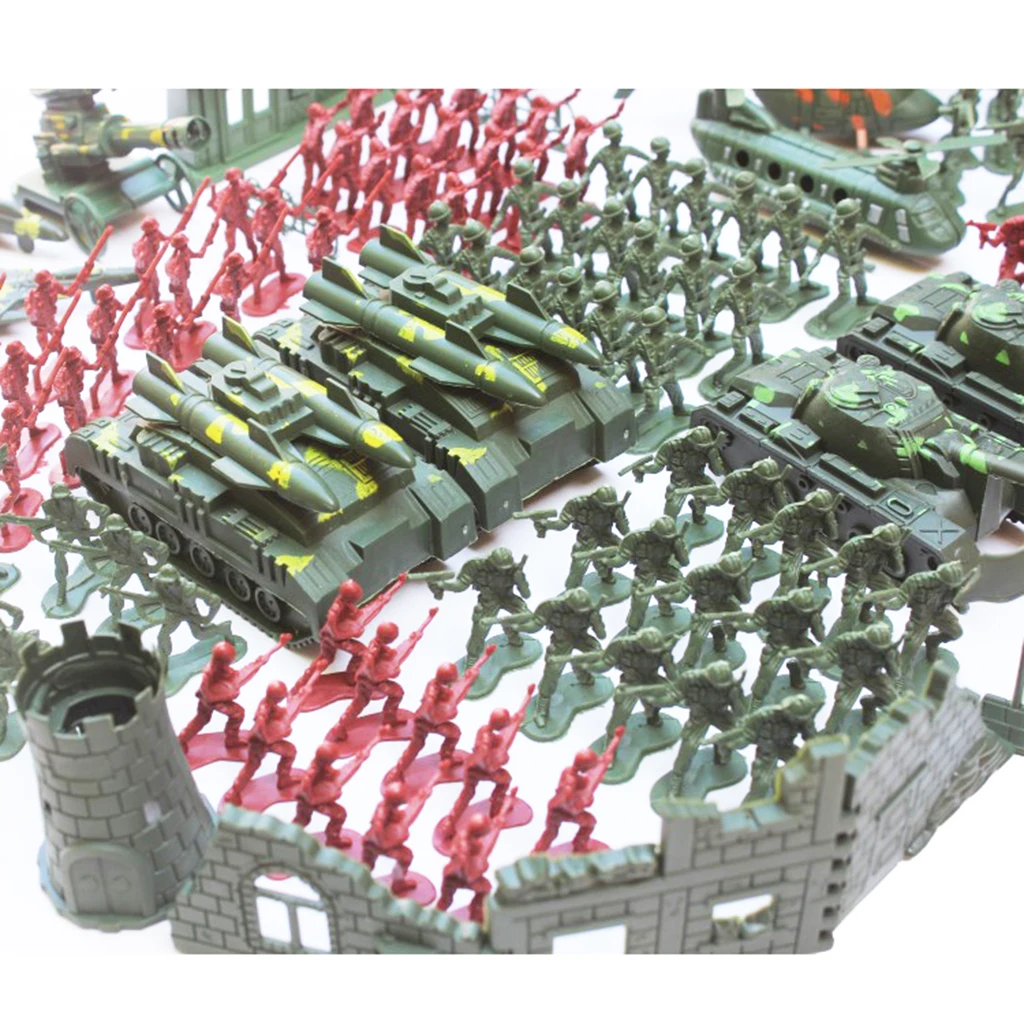Modern Wargame Dioramas DIY Warfare Layout Soldier Armed Heavy Truck Tank  House  Wall  Models Kits Pack