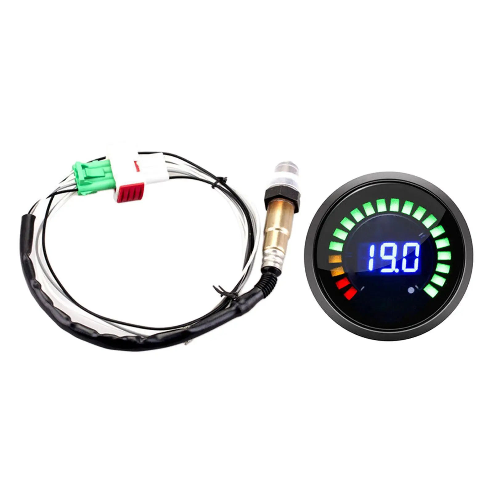 Air/Fuel Ratio Gauge with O2 Oxygen Sensor Fits for 12V Vehicle Easy to Install Replacement