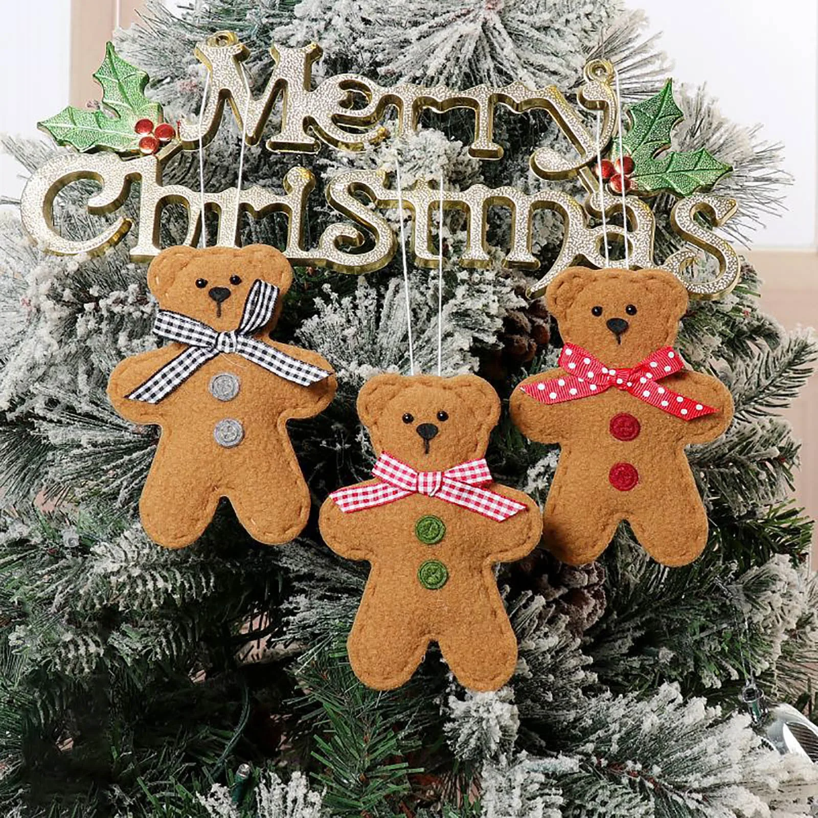 Cestas navideñas para decoración de fiesta de Navidad, juego de colgante de  oso de dibujos animados de árbol de Navidad - AliExpress