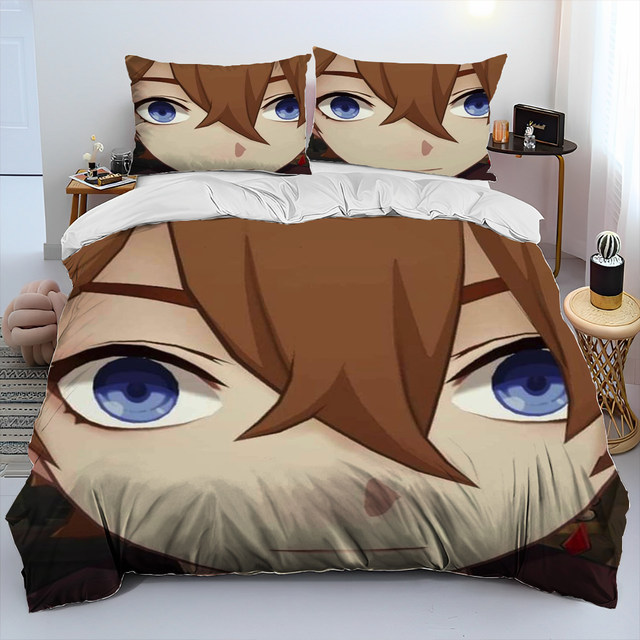 Parure De Lit Genshin Impact Hu Tao | Housse Couette 220x240cm + 2 Taies - Impression 3D