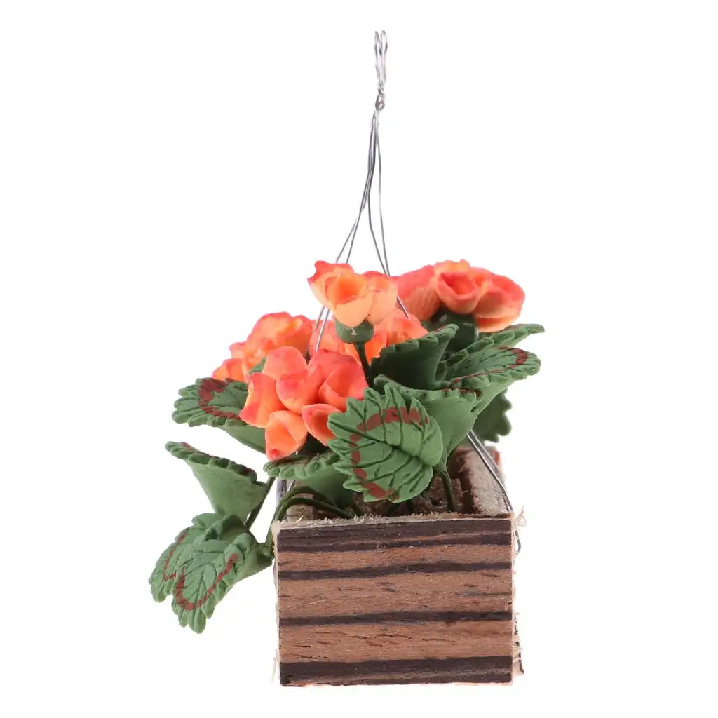 1/12 Dollhouse Miniature Accessories Hanging Flowers Plants Fairy 