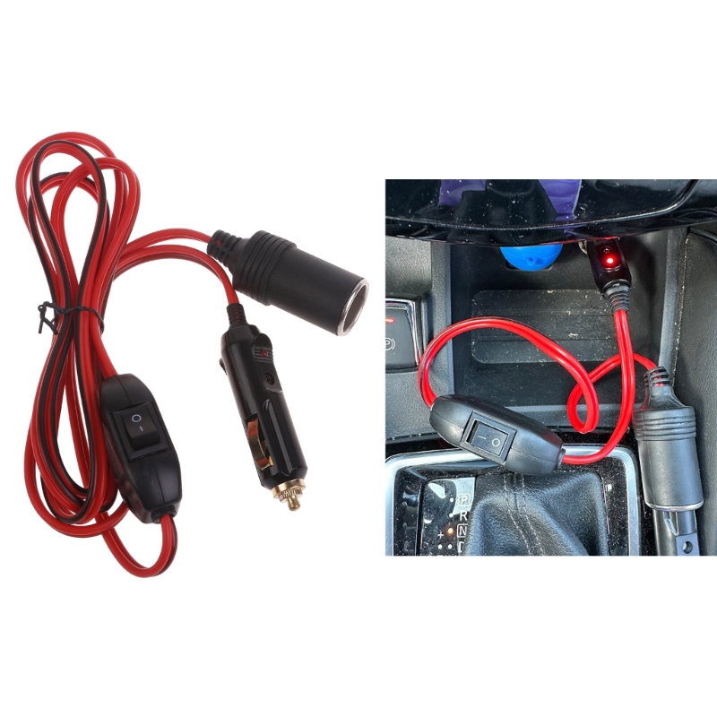 12V 24V Zigaretten anzünder Verlängerung kabel mit Schaltern Auto Zigaretten anzünder Stecker an Buchse Verlängerung kabel – Detail 1