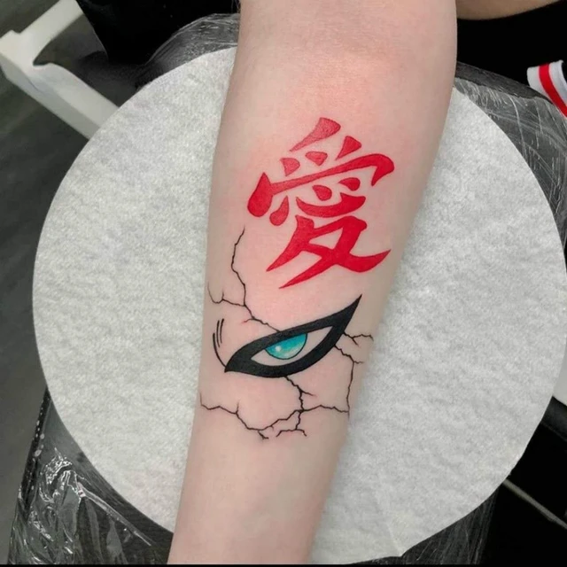  6pcs gaara tattoo Anime Cosplay gaara love temporary