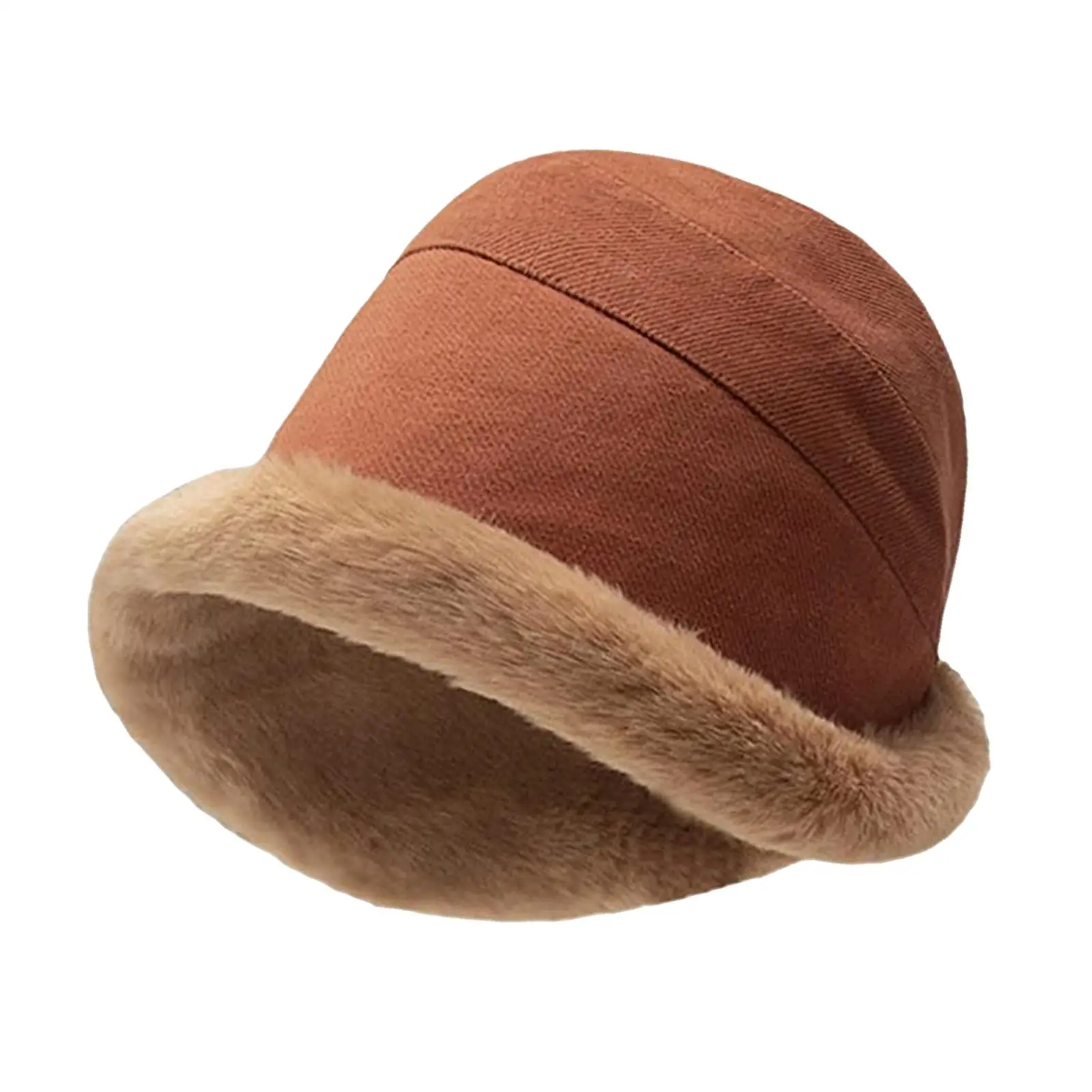 Winter Bucket Hat Casual Comfortable Fashion Solid Color Windproof Plush Warm Soft for Ladies Girls