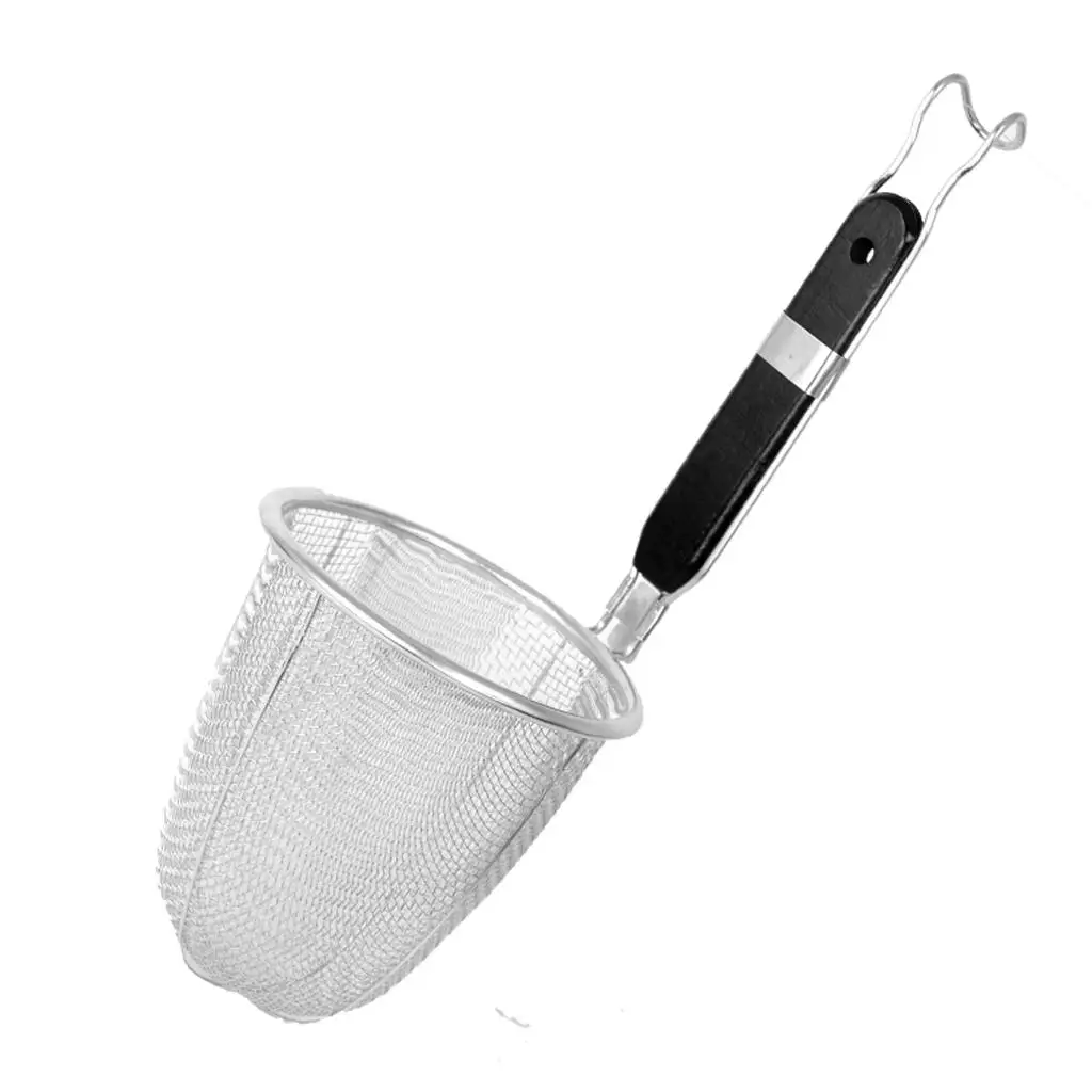 Colander Ladle Pasta Soup Hot Pot Stainless Steel BBQ Grill Cooking Tool for Frying Food, Spaghetti, Noodle Oil 