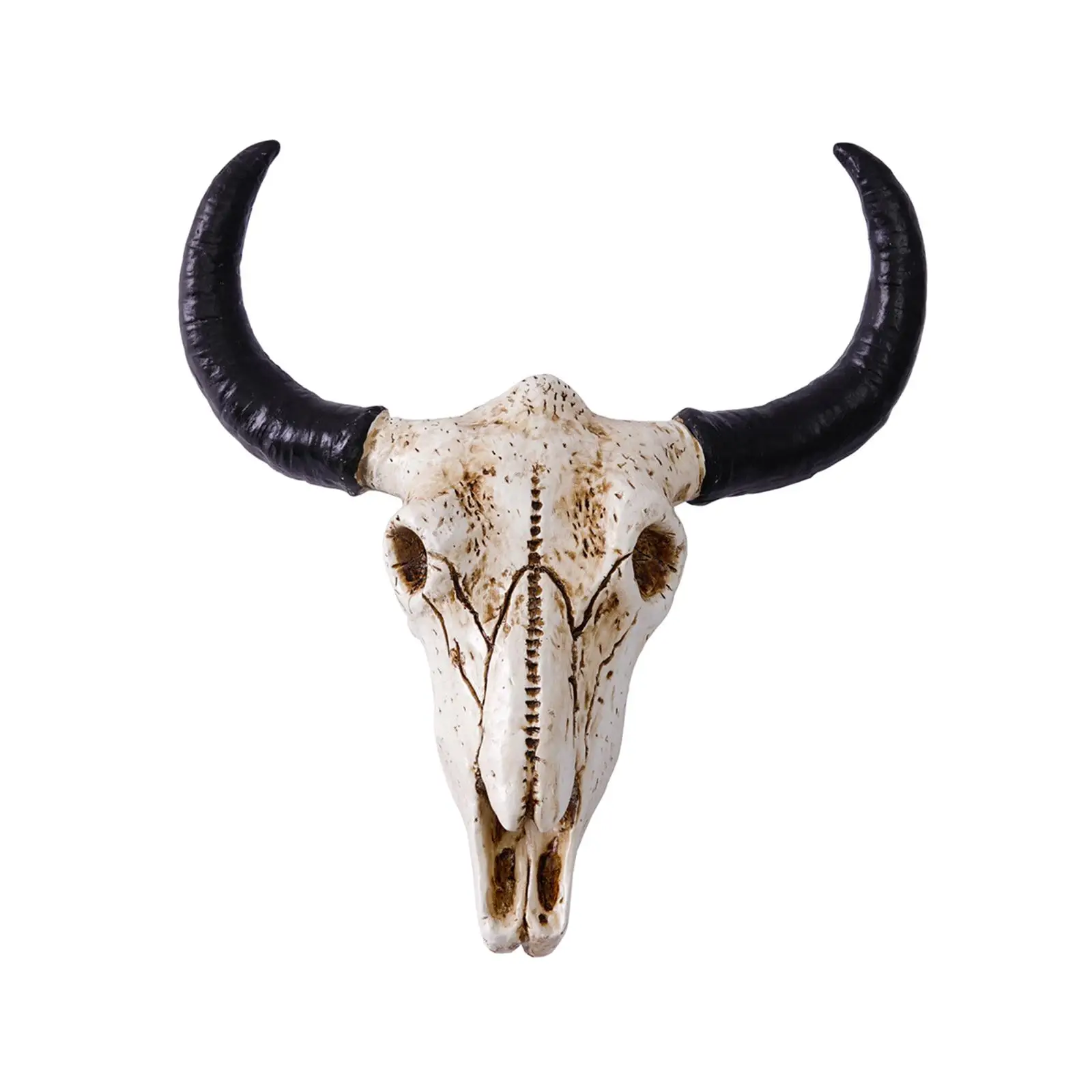 3D Bull Skull Sculpture Animal Cow Skull Head Animal Head Figurine Cow Skull Statue for Office Decoration Collection
