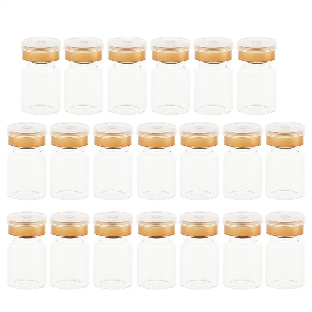 20 Pieces Mini Refillable Empty  Bottles Rubber Stopper  Cosmetic Makeup Essential Oil Perfume Vials 5ml