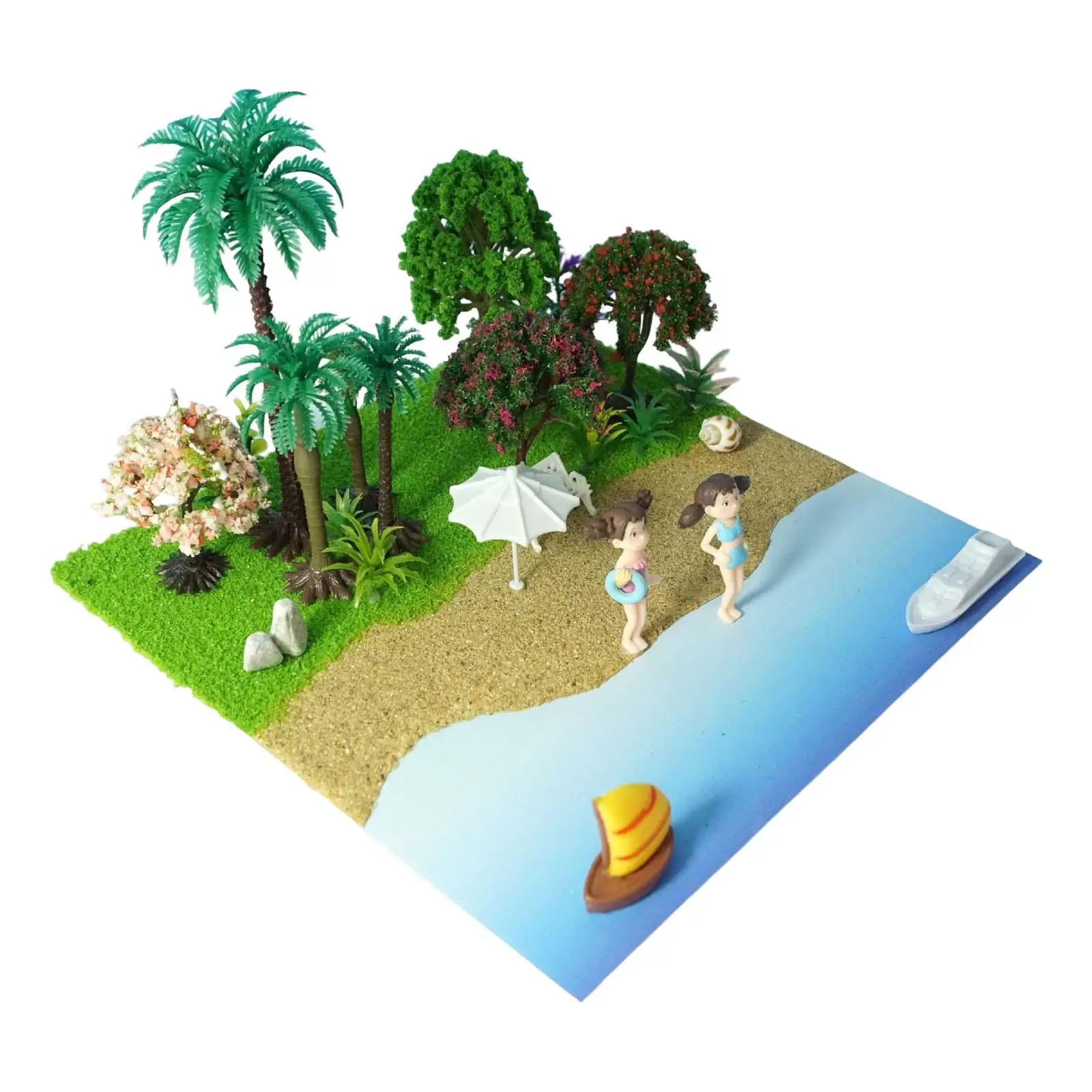 Summer beach scenes Building HO Scale Scenery Kits Ornament for Desk Office