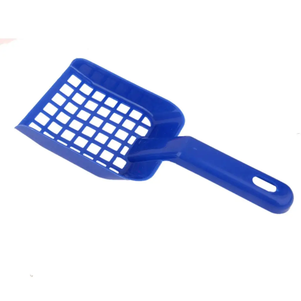 A Set of Plastic Cat  Sifter and Sieve with Handle for  Cleaning Red, Blue
