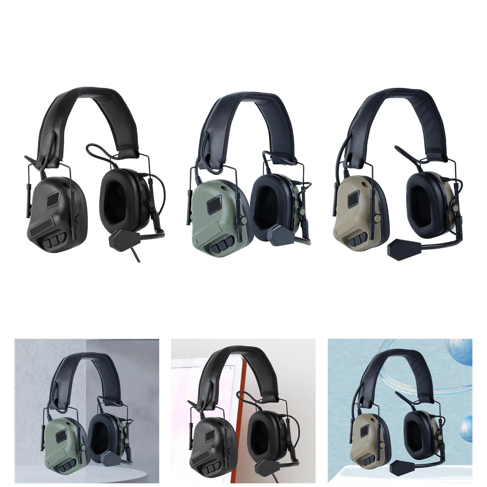 Hearing Ear Protection Foldable Soft Lightweight Protective Earmuffs for Manufacturing Lawn Mowing Office Studying Construction