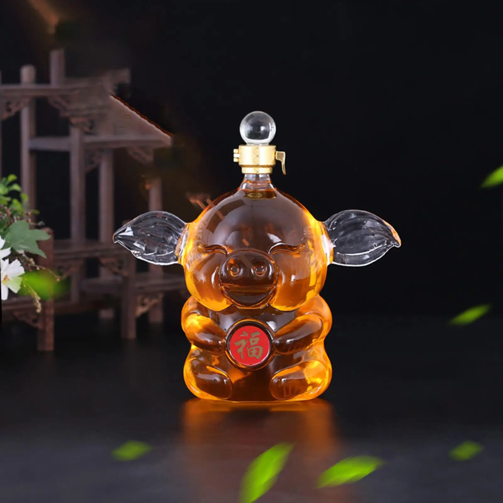 1 Piece Decanter Glass 1L Liquor Leads Entertaining Novelty Rum Barware Cute Pig Shaped for Home Dining Father