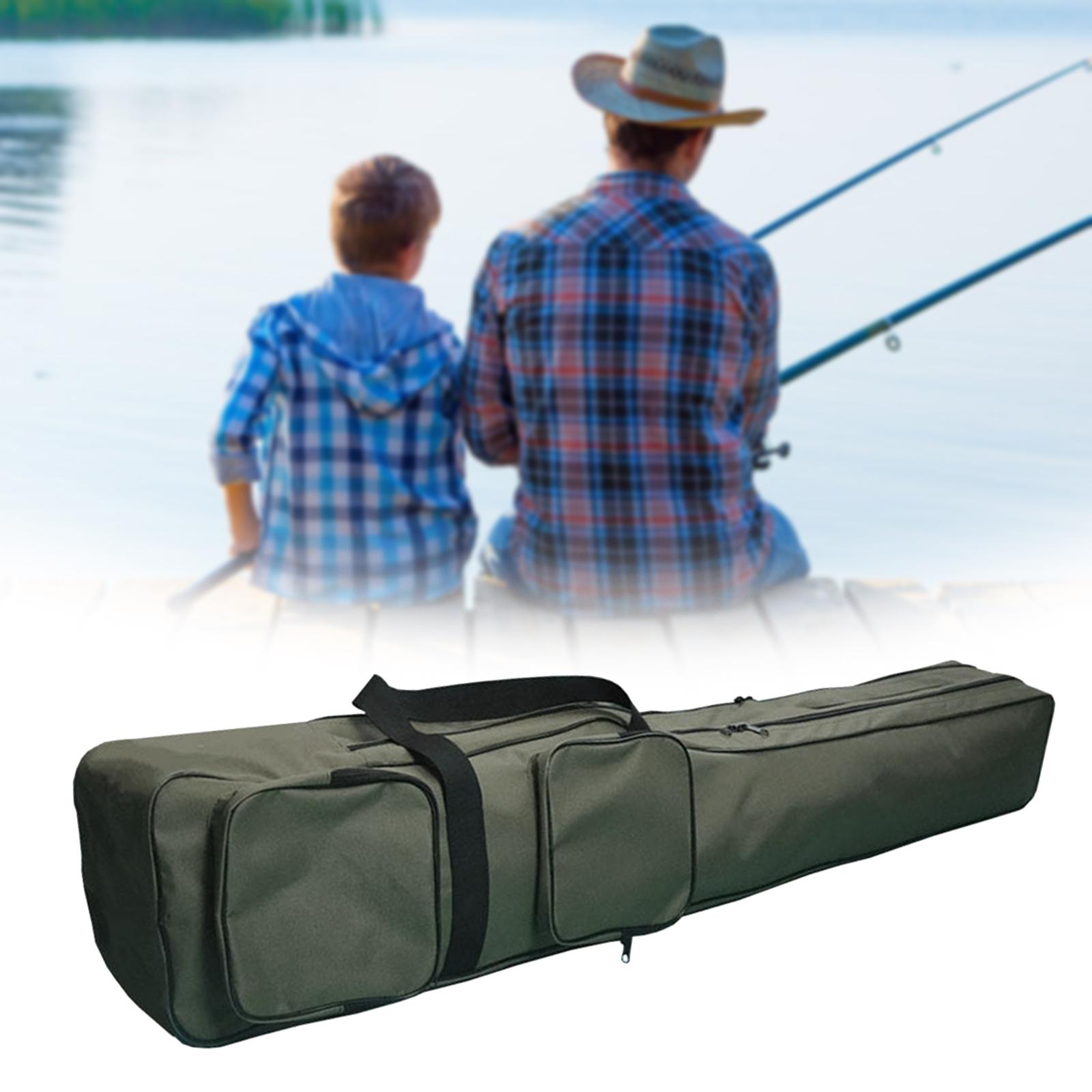 Fishing Pole Bag Carrier Storage Organizer Fishing Rod Case Bag for Ice Fishing Fly Fishing Rod Gears Travel Outdoor Fishing