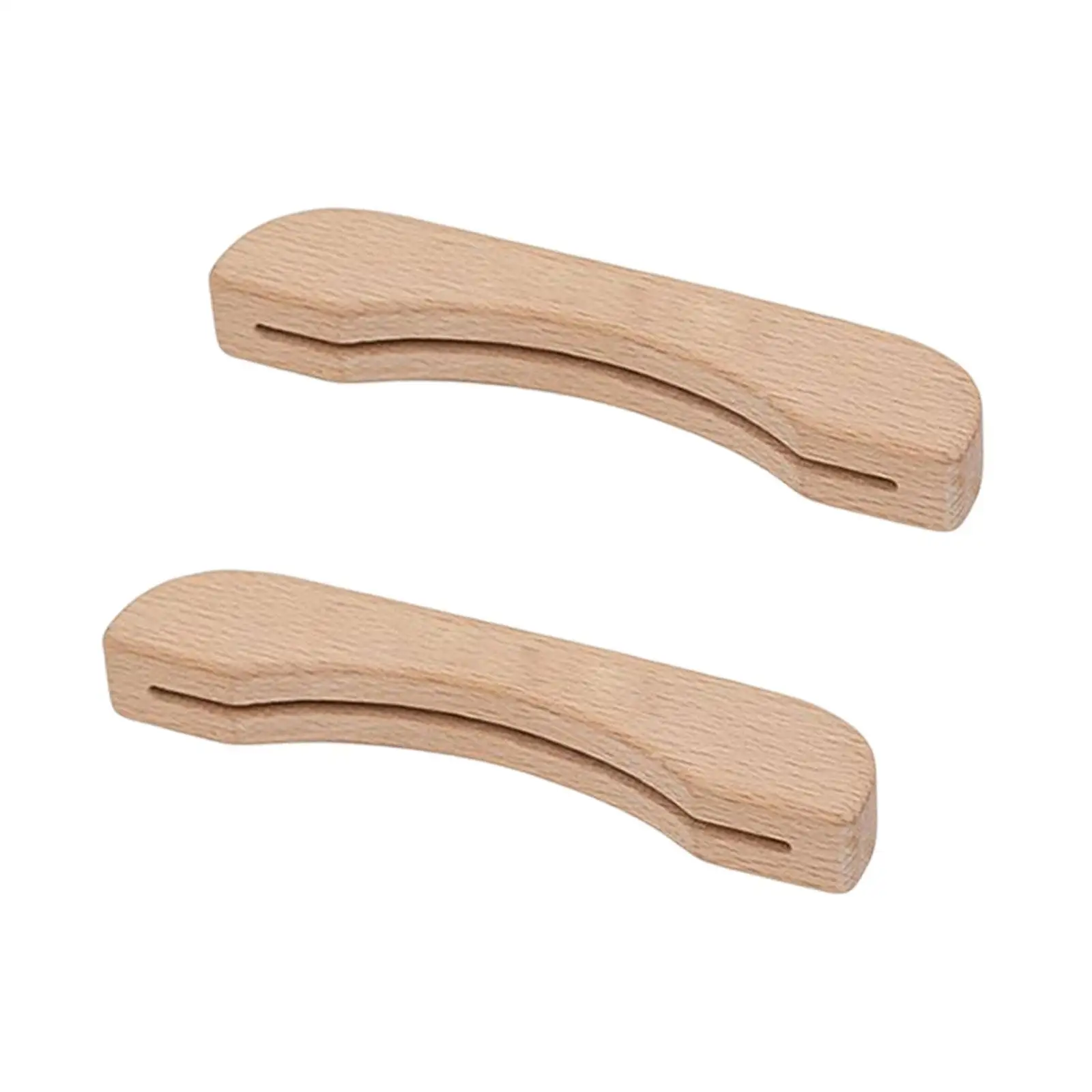 2Pcs Wooden BBQ Barbecue Pan Handle Scald Proof Insulated for Sauce Pan