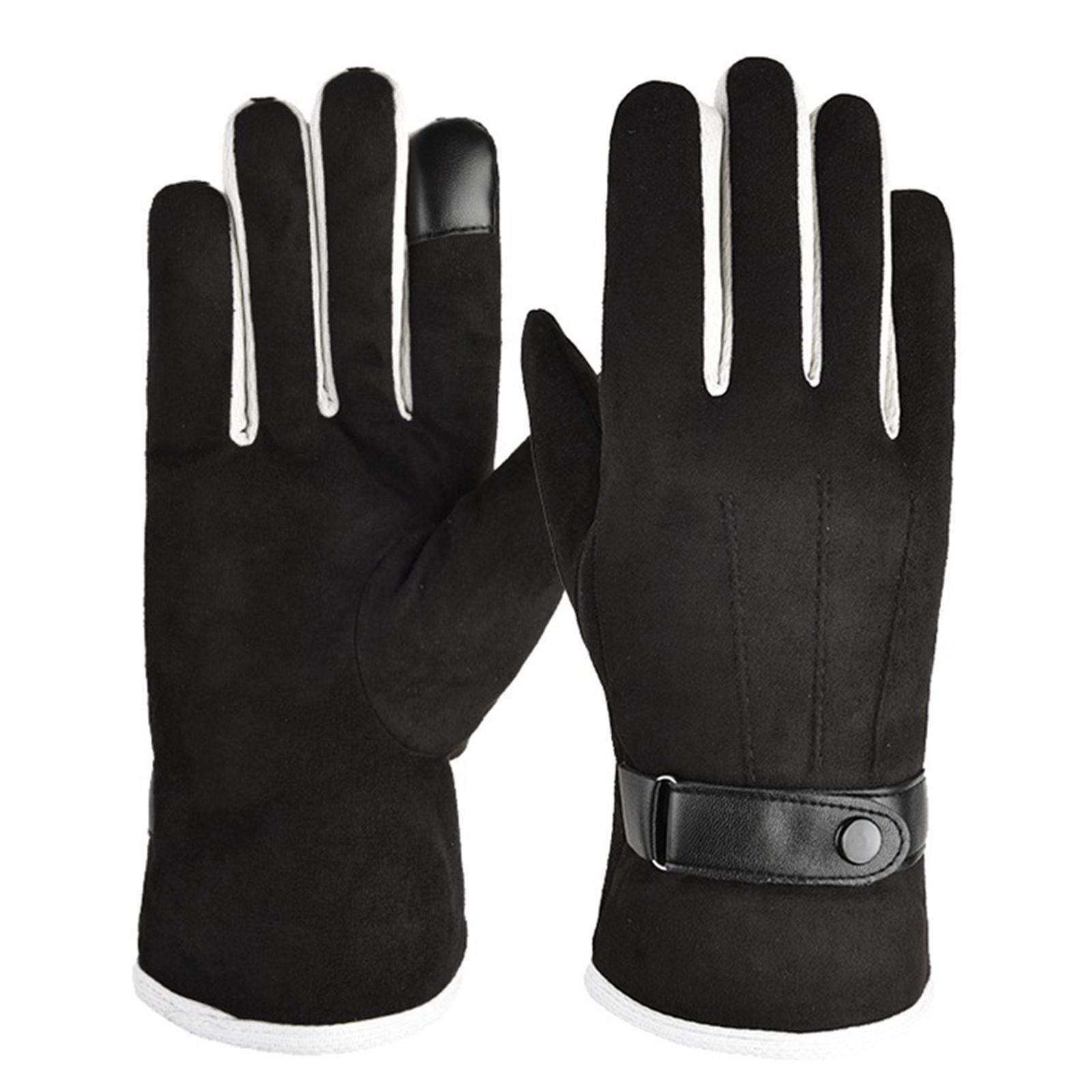 Soft Winter Warm Gloves Full Finger Index Finger Touch Screen Glove Windproof Mittens for Running Autumn Skiing Driving Unisex