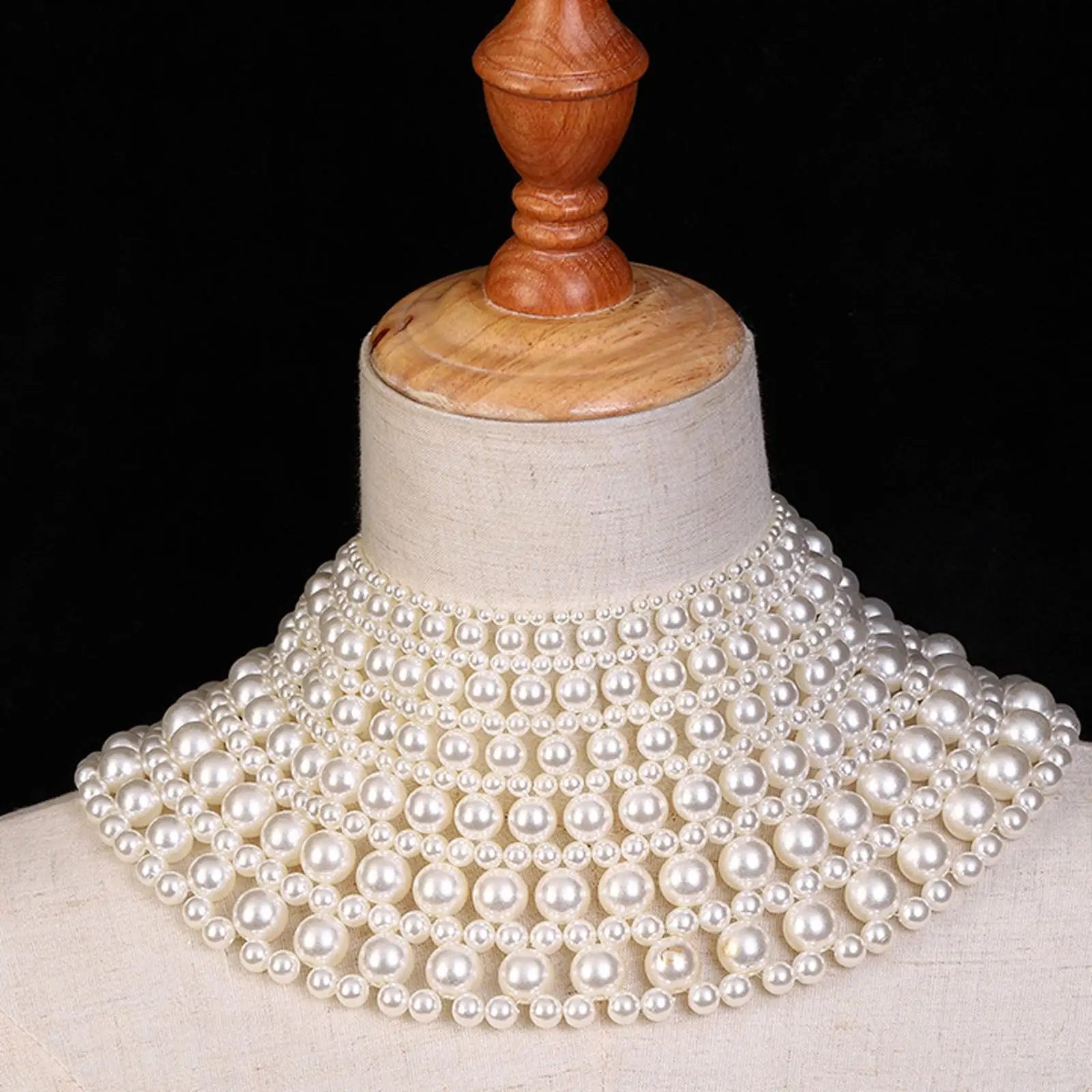 Vintage Multi Layer Imitation Pearl Necklace Adjustable for Mom/Wife/Sister