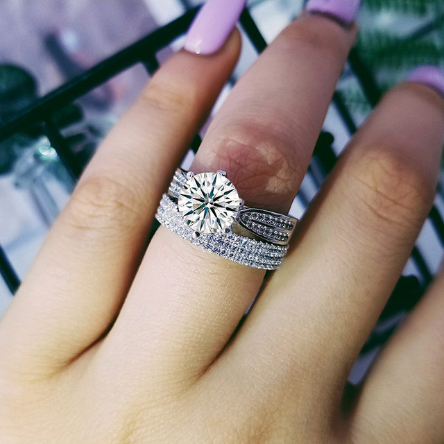 14 Styles 925 sterling silver designer Rings Set Round Cut