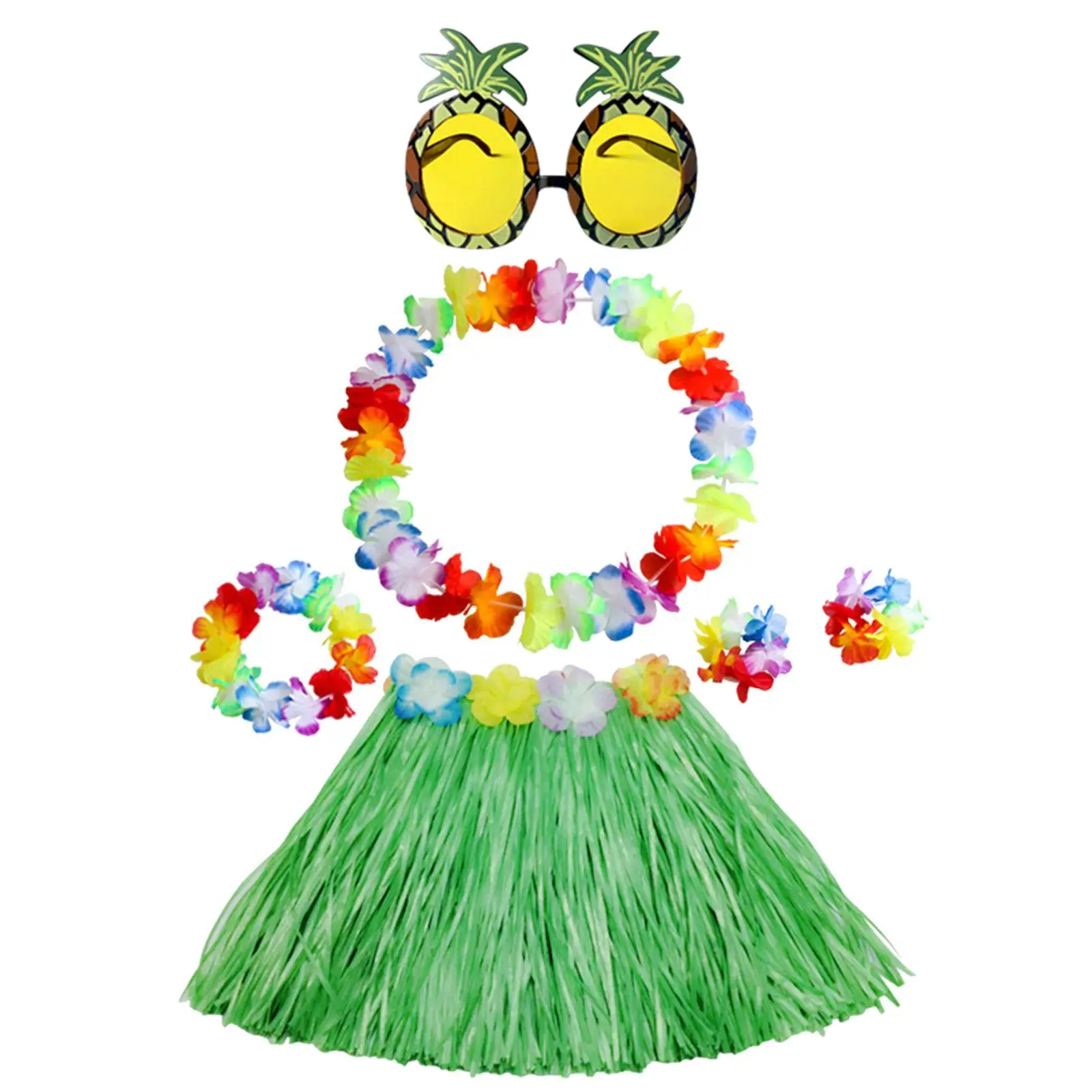 Pineapple Glasses with Wreath Women`s Dress Up Novelty Necklace for Tropical