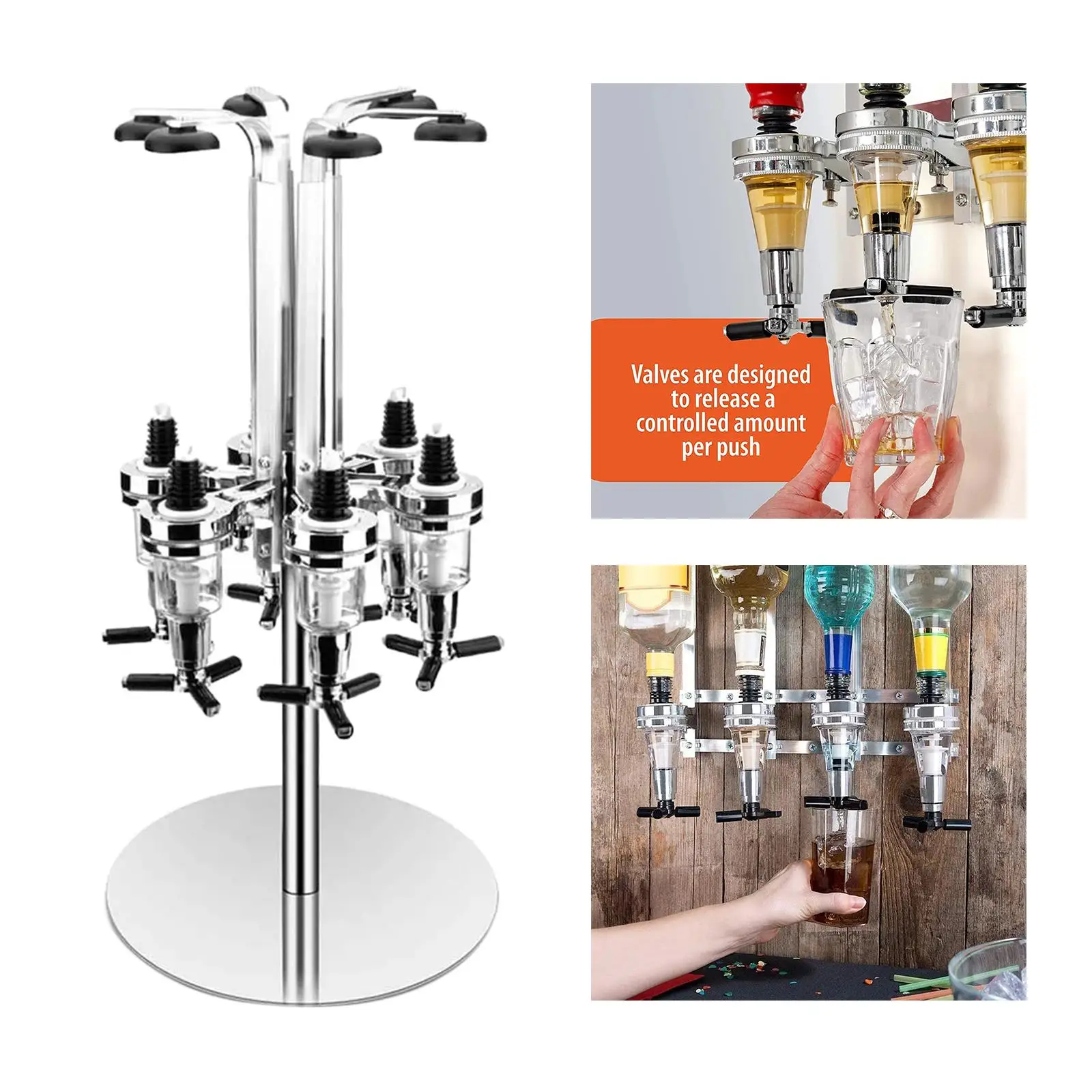 6 Bottle  Dispenser, Jet Drinks Dispenser Alcohol Beer  Dispenser for Beverage Bar Accessories