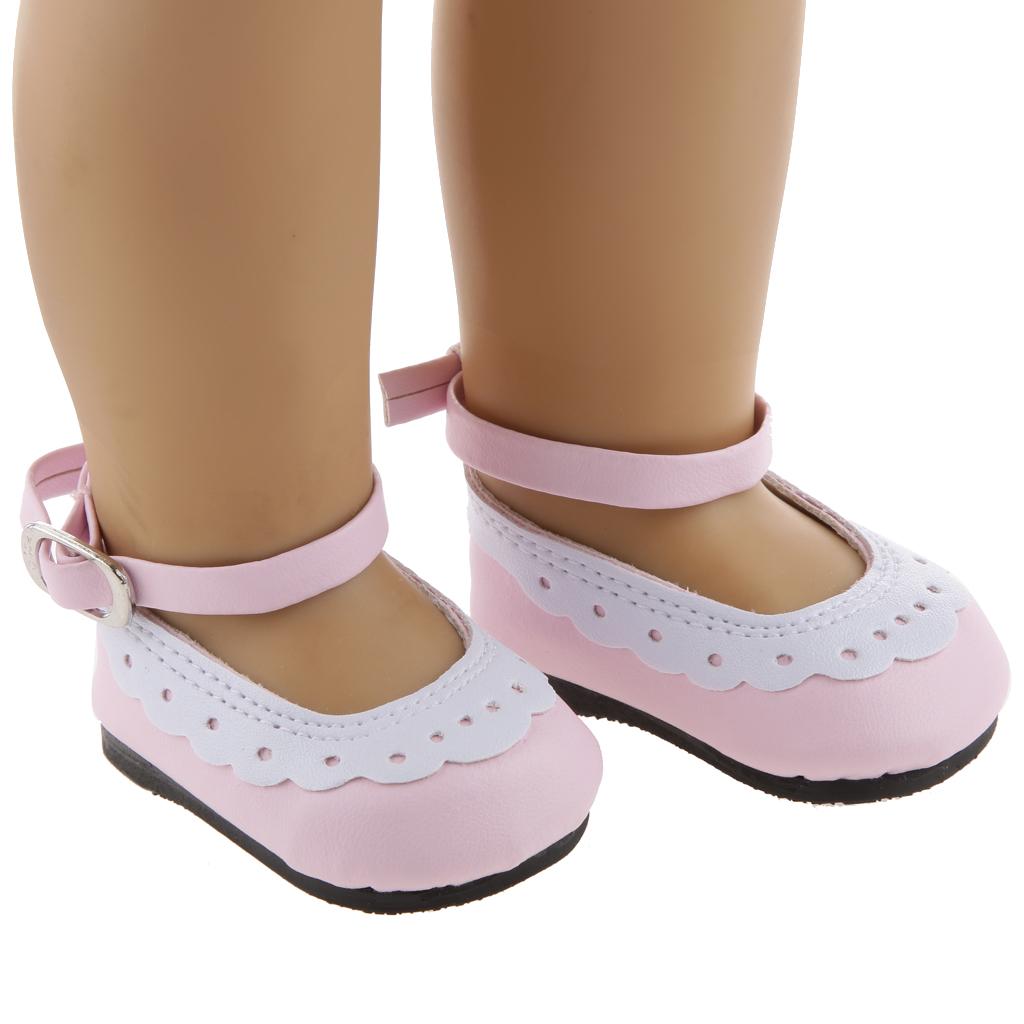Pink Scallop Trim Shoes Accessories Fit 18 