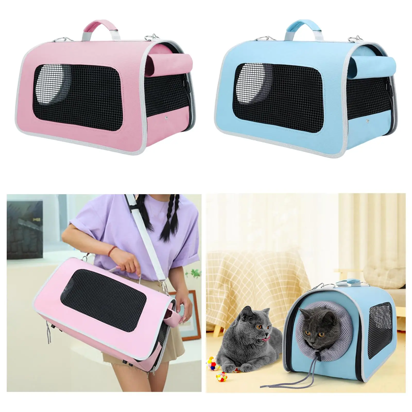 Portable Cat Carrier Pet Travel Carrier Shoulder Bag Handle Bag Pet Cage Breathable for Outdoor Cats Travelling Dogs Puppies