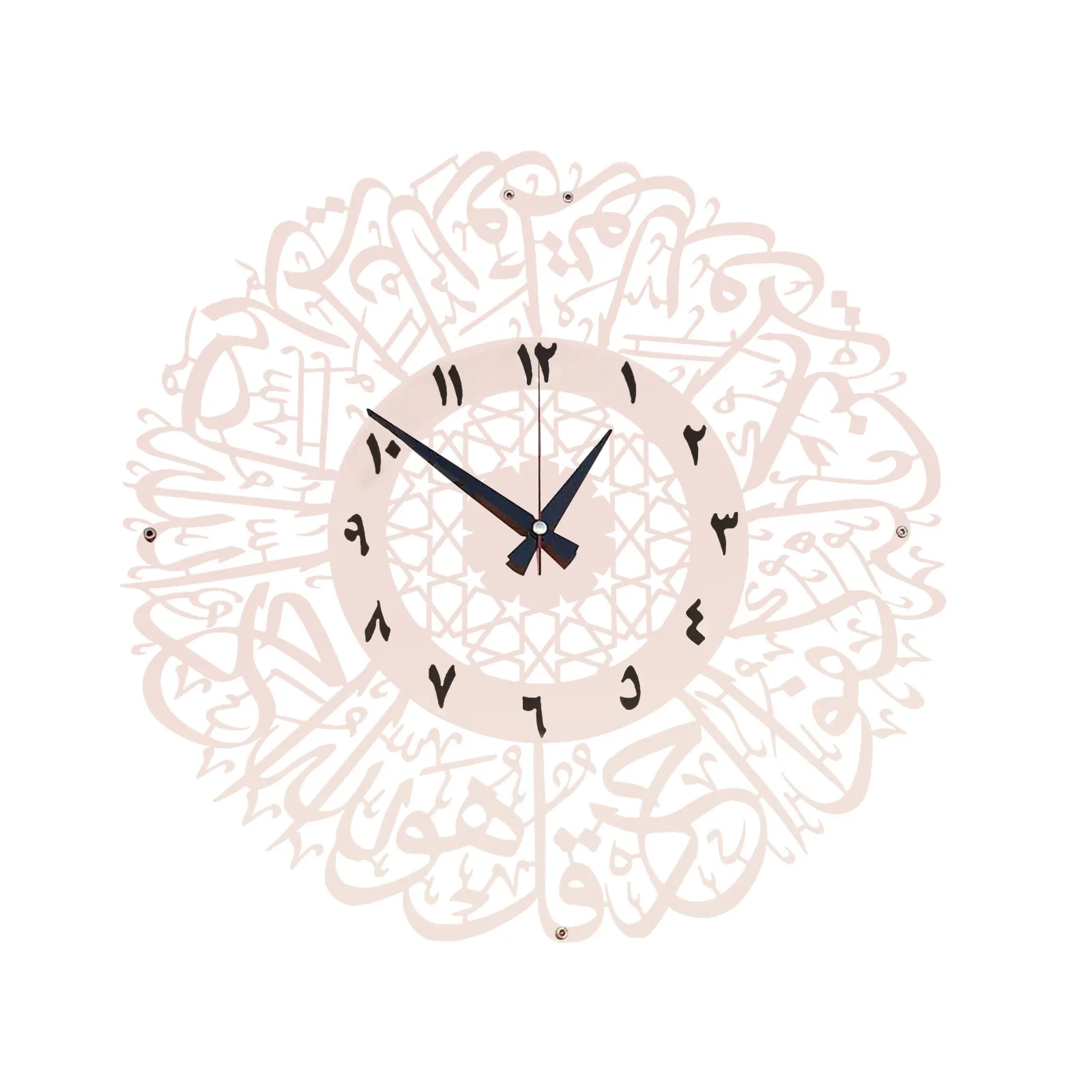 30cm Vintage Wall Clocks Home Acrylic Mirror Decoration Arabic Calligraphy Art Indoor Wall Clock Pendant Wall Clock For Home