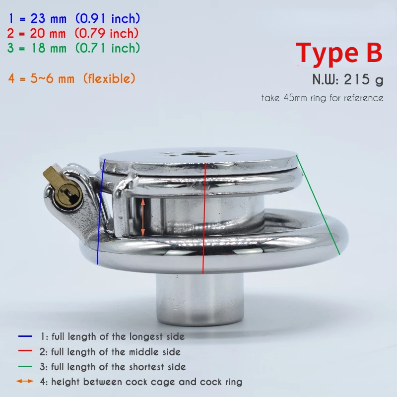 Inverted Plugged Cylinder Chastity Cage Anti-shedding Bbelt Sissy