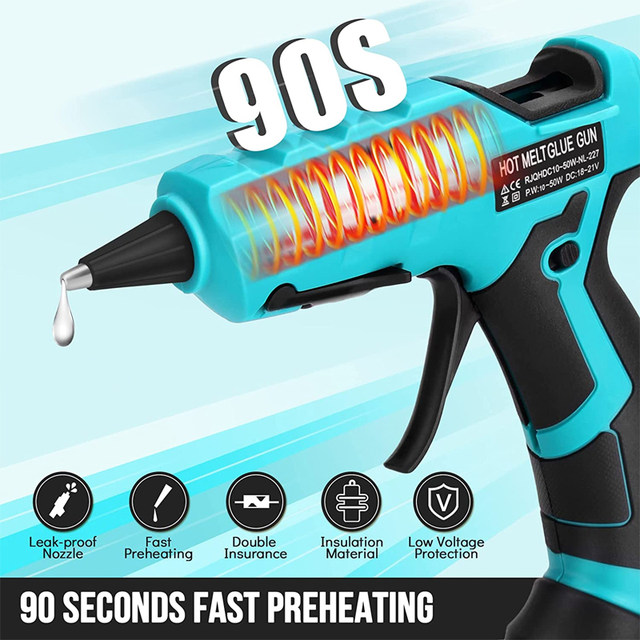 Pistolet Thermique Sans Fil Makita 18V - 550°C, 5 Buses, Pour Batterie LXT (outil Seul)
