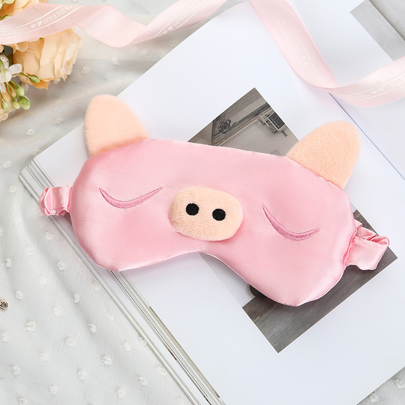 Cartoon Piggy Silk-like Sleeping Mask Goggles Shading Eye Protection one piece Eyepatch antifaz para dormir He patch_voghion.com