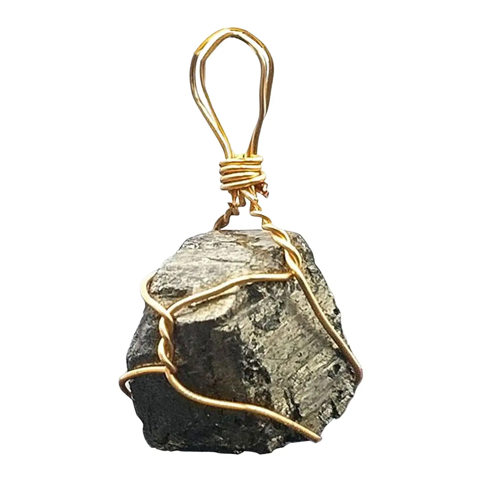 Novelty Natural Pyrite Stone Jewelry Necklace Pendant Decor Irregular